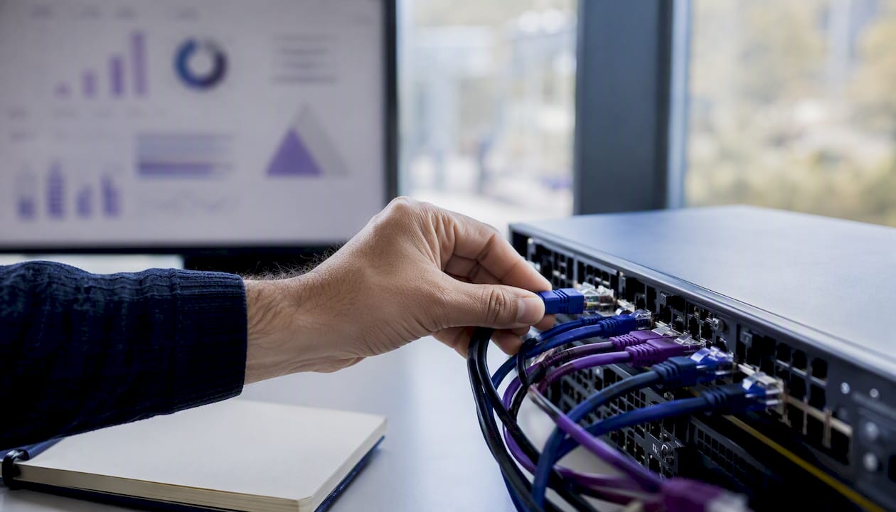 Connexion manuelle d’un module dans une baie serveur